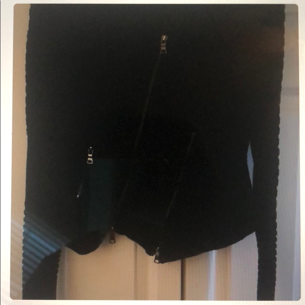 Black zip-up cardigan